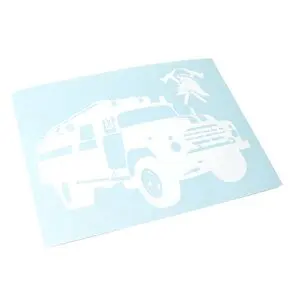 Наклейка «Пожарная машина АЦ-40-130» - виниловая плёнка белого цвета